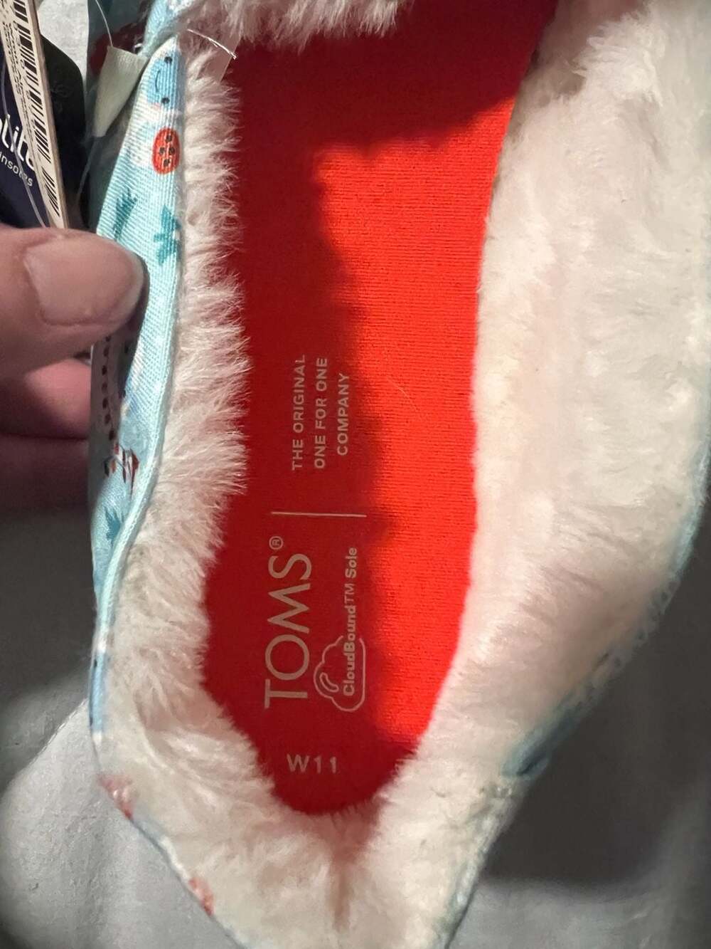 TOMS Women's Alpargata Faux Fur Lined Slip-Ons Clearwater Blue Snow Yeti Print - Picture 5 of 7